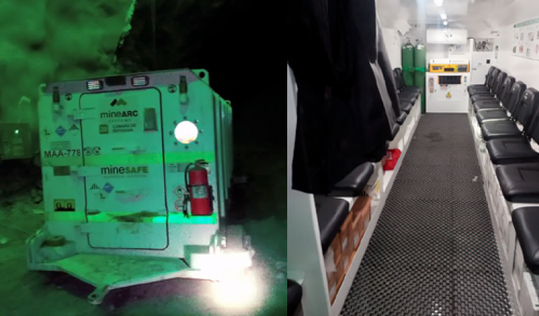 Gerenciamento de câmara de refúgio, ao vivo, usa rastreamento de pessoas e aumenta segurança em mina subterrânea